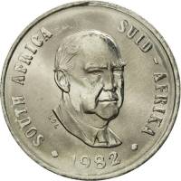 () Монета ЮАР (Южная Африка) 1982 год 10  ""   Никель  UNC